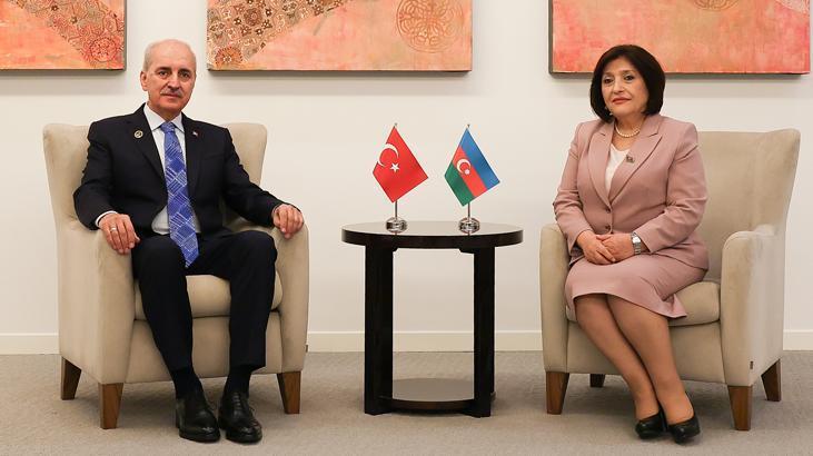 TBMM Başkanı Kurtulmuş, Bakü’de Gafarova ile görüştü